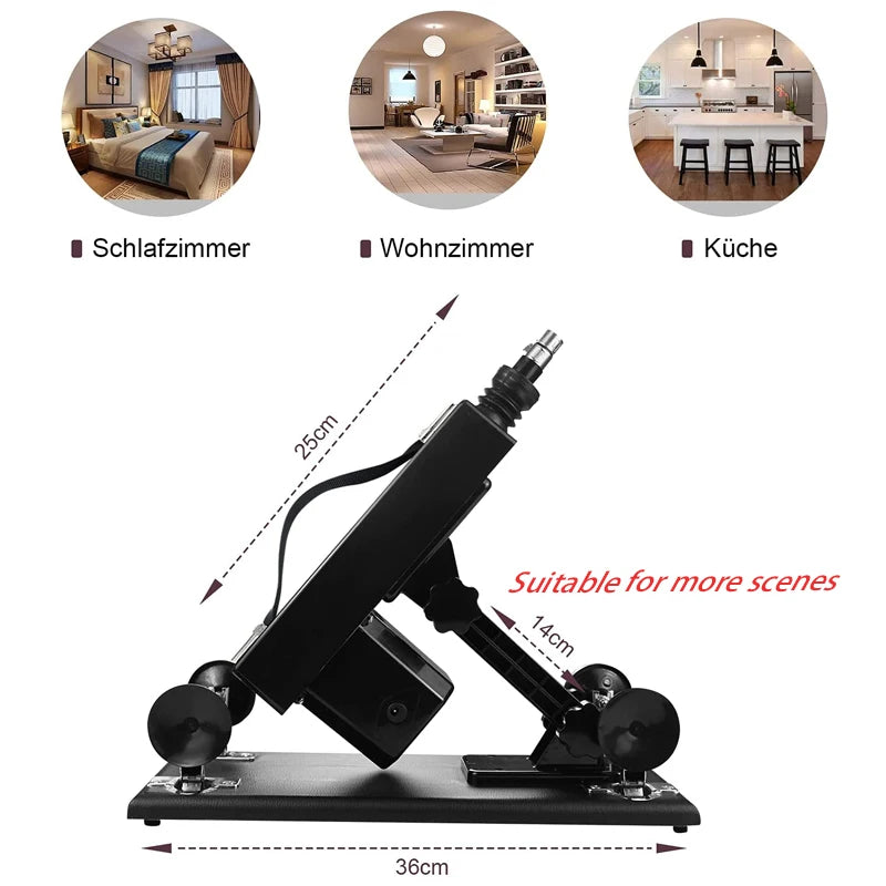 Sex Machine Female Masturbation Pumping Gun with Dildos，More Attachments ,Vibrator Adjustable Speed Love Machine for Couple