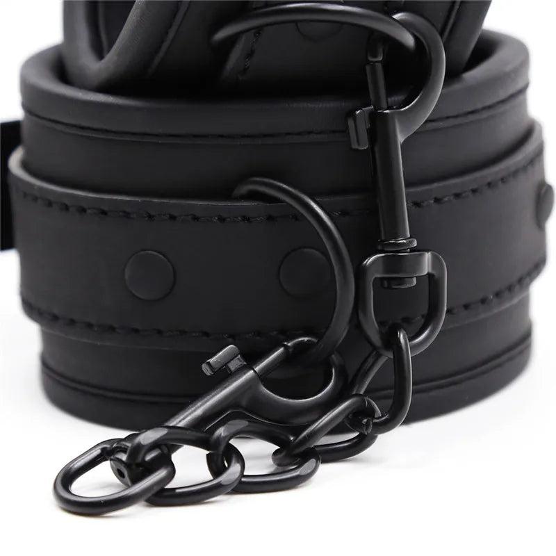 BDSM Sex Bondage Set for Woman - Handcuffs Ankle Cuffs Collar Erotic Sex Toy Kit Adults Games Products