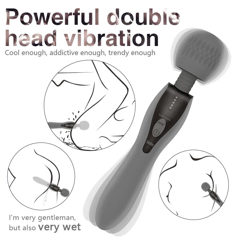 5 Kinds Of Frequency Control Powerful Vibrator Sex Machine Double Motor AV Wand Vaginal Pussy Masturbation Sex Toy For Women