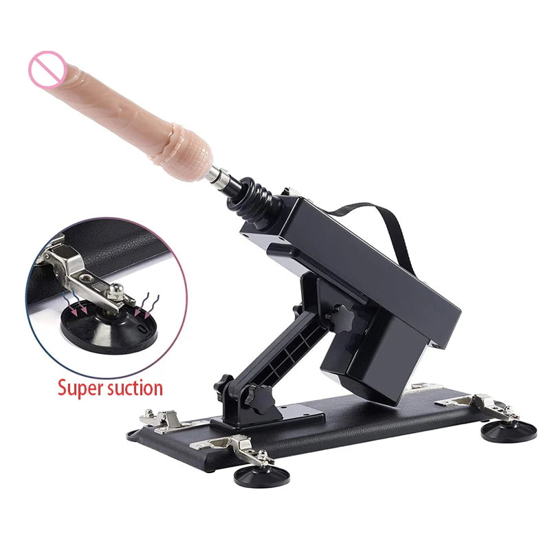 Sex Machine Female Masturbation Pumping Gun with Dildos，More Attachments ,Vibrator Adjustable Speed Love Machine for Couple