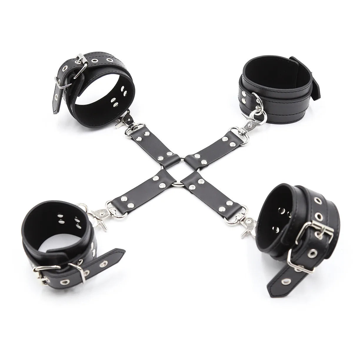 Bdsm Bondage Leather Strap Rope of Restraints Handcuffs with Cross Harness Lock for Fetish Adults Sex Games Erotic Accessories