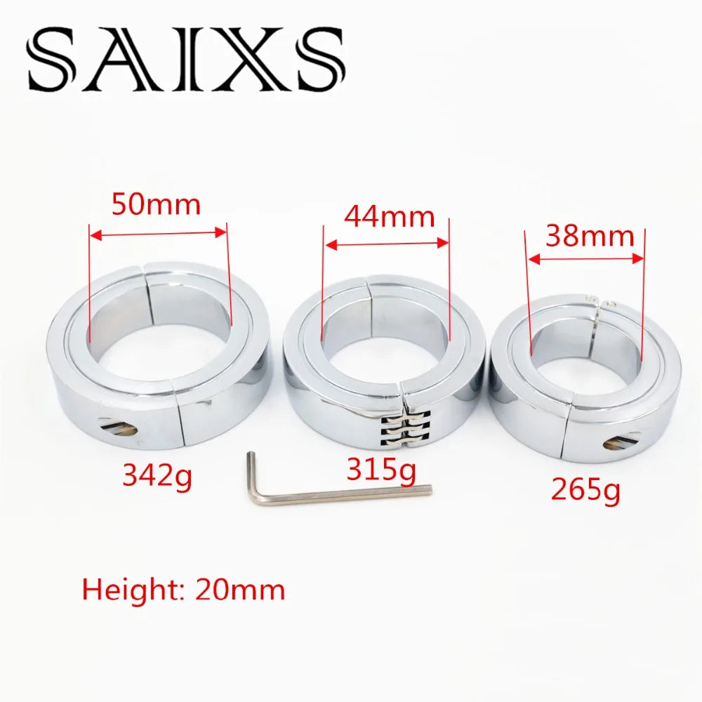 Penis Chastity Scrotum Pendant Ball Stretcher Retractable Penis Lock Cock Ring Delay Sex Toy For Men 38mm 44mm 50mm for choice