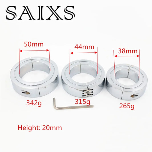 Penis Chastity Scrotum Pendant Ball Stretcher Retractable Penis Lock Cock Ring Delay Sex Toy For Men 38mm 44mm 50mm for choice