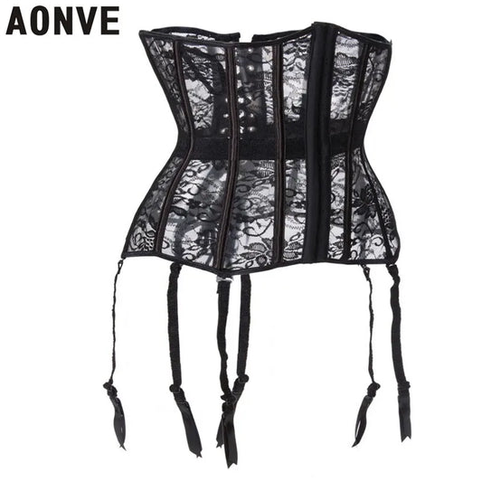 Corset Sexy Gothic Clothing Underbust Bustiers Lace Slimming Sheath Corsage Modeling Strap Waist Bodice for Women Plus Size