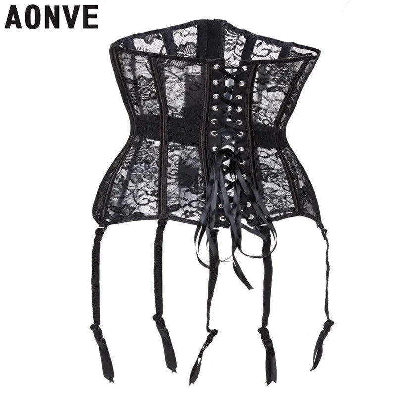 Corset Sexy Gothic Clothing Underbust Bustiers Lace Slimming Sheath Corsage Modeling Strap Waist Bodice for Women Plus Size