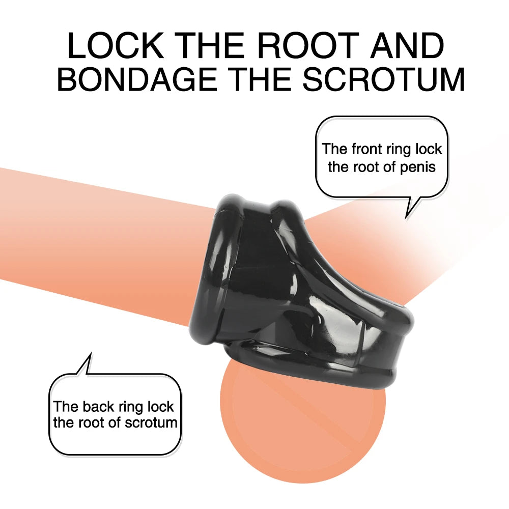 Penis Ring For Men Delay Ejaculation Erection Sex Product Scrotum Sleeve Dick Enlarger Ring Cock Cage Male Chastity Belt Sex Toy