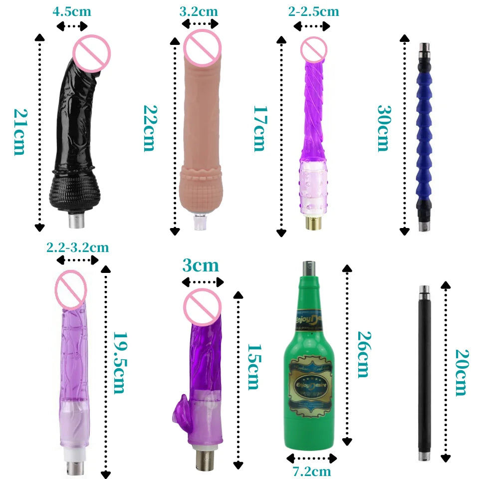 Sex Machine Female Masturbation Pumping Gun with Dildos，More Attachments ,Vibrator Adjustable Speed Love Machine for Couple