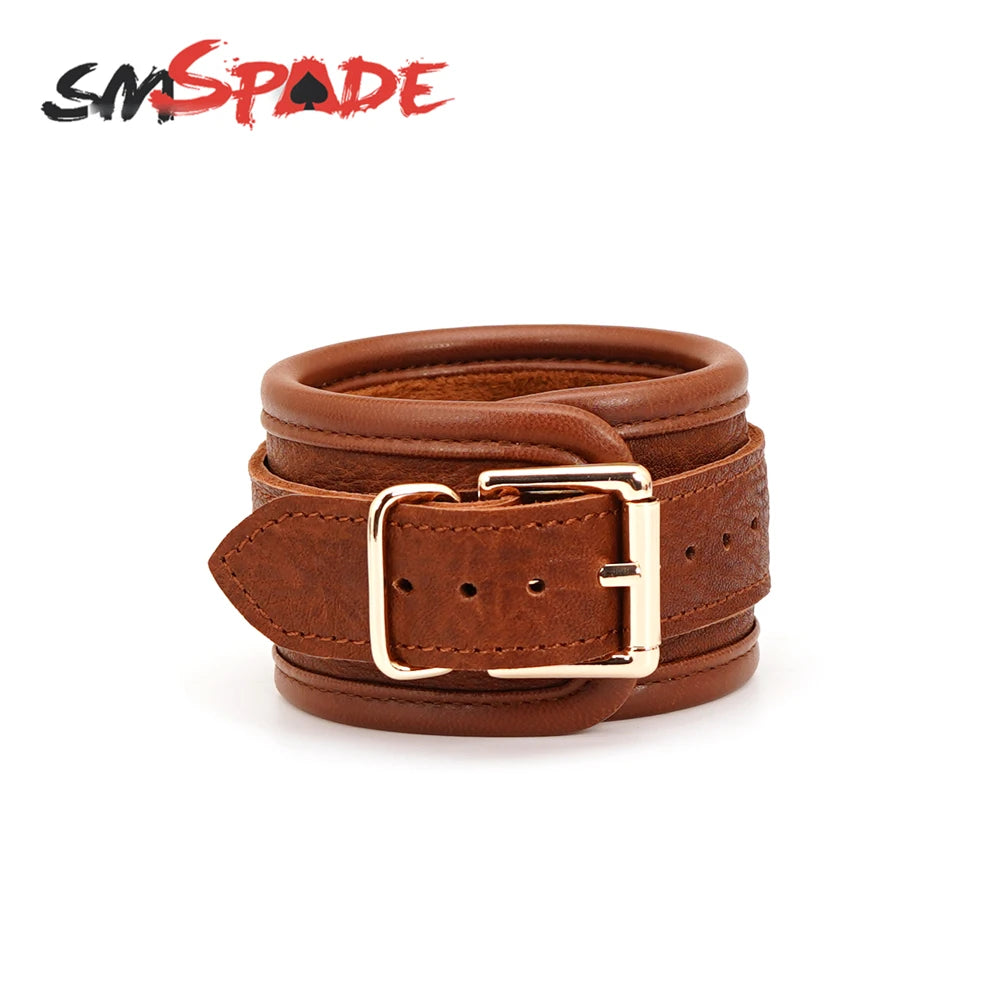SMSPADE Leather Handcuffs BDSM Bondage Fetish Slave Sex Toys For Couples Wrist Cuffs Restraints Kit Erotic Adult Games Sex Shop