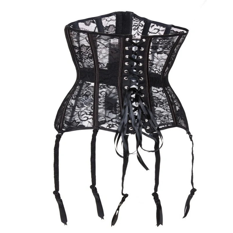 Corset Sexy Gothic Clothing Underbust Bustiers Lace Slimming Sheath Corsage Modeling Strap Waist Bodice for Women Plus Size