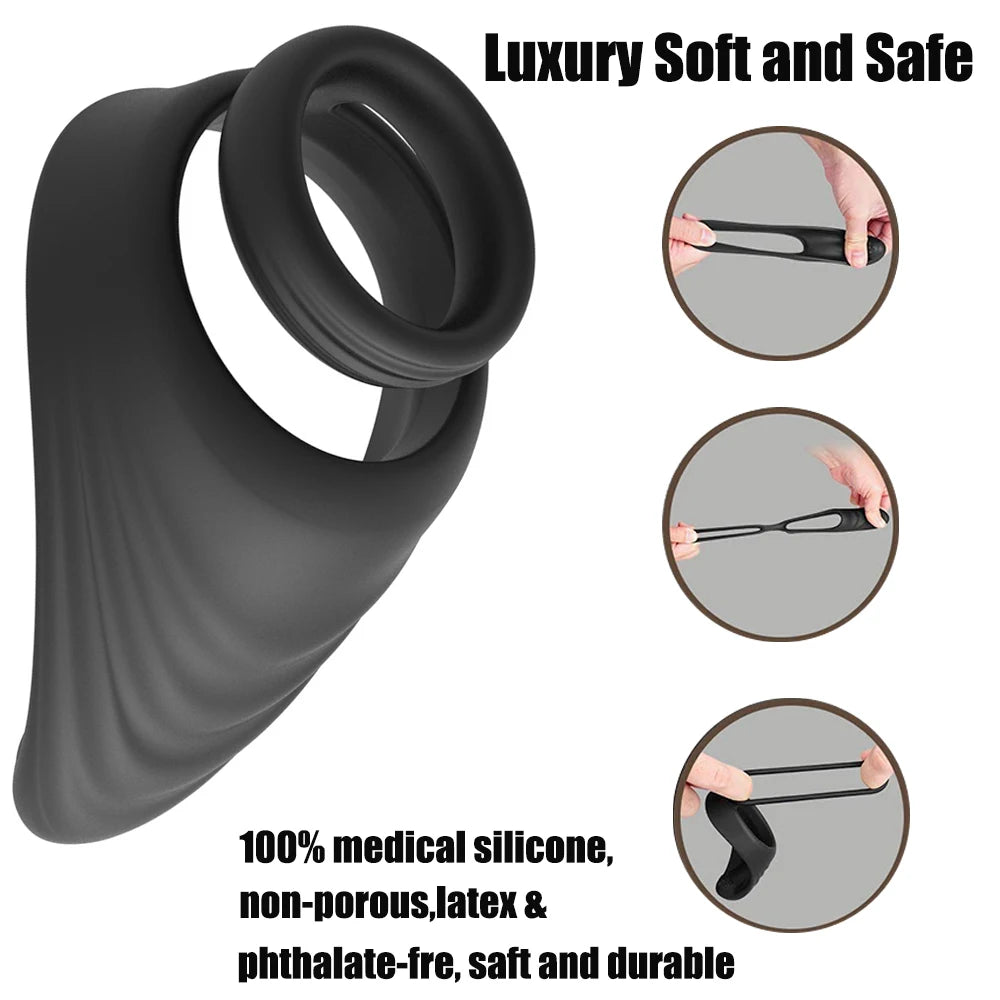 Penis Ring For Men Delay Ejaculation Erection Sex Product Scrotum Sleeve Dick Enlarger Ring Cock Cage Male Chastity Belt Sex Toy