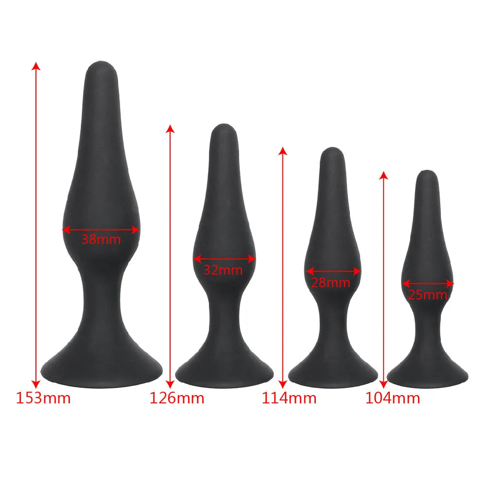 Anal Sex Toys for Men Women Black Anal Butt Plug for Beginner Erotic Toys Silicone Adult Products Prostate Massager