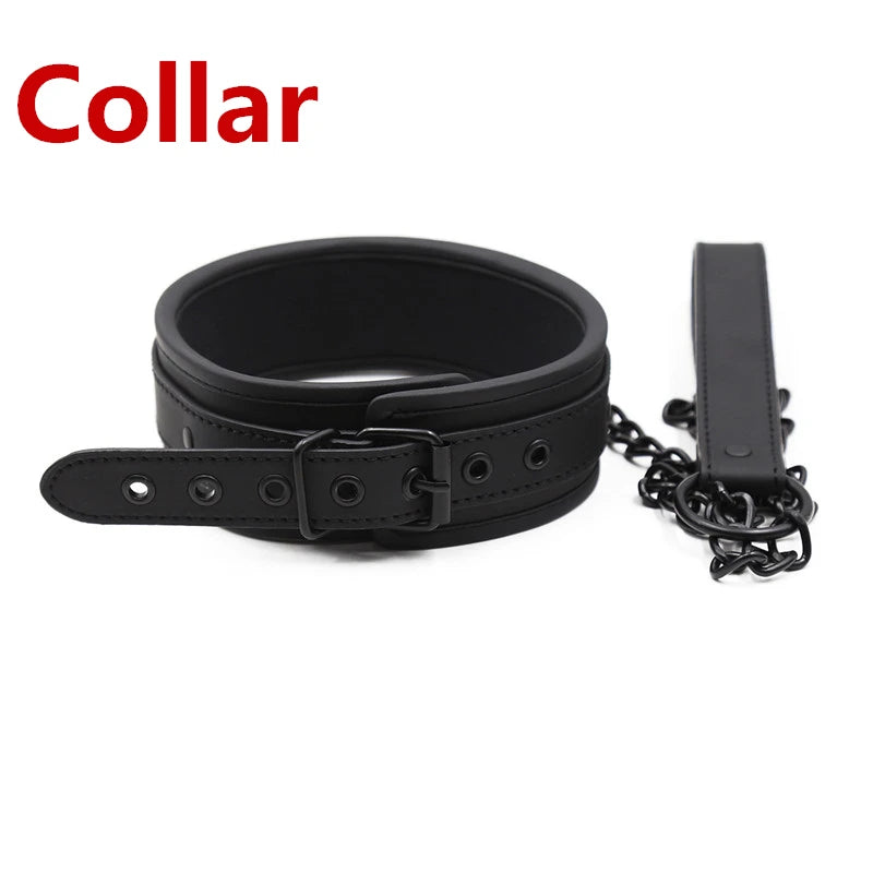 BDSM Sex Bondage Set for Woman - Handcuffs Ankle Cuffs Collar Erotic Sex Toy Kit Adults Games Products