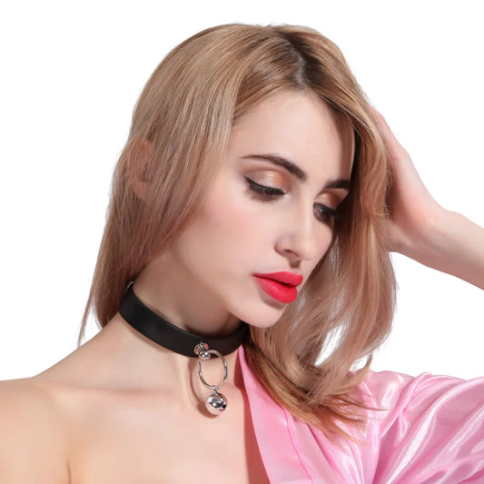 Sexy Leather Punk Rivets Necklace Accessories For Fetish Bdsm Collar Bondage Role Play Couples Flirting Men Women Gay Party Gift