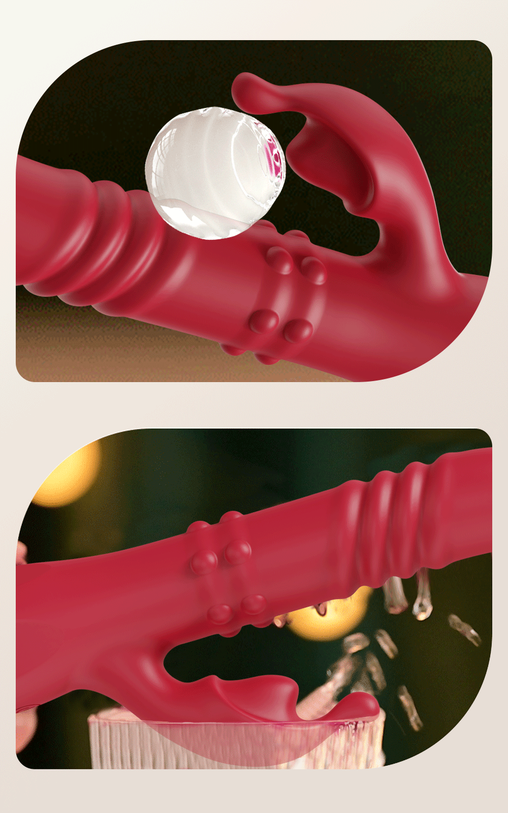 Rabbit Vibrator for Women Telescopic Dildo Powerful G-Spot Vibrating Rotating Beaded Clit Stimulator Female Masturbator Sex Toys