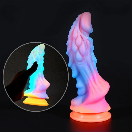 Colourful Glowing Dildo Sex Toys for Women Men Luminous Anal Plug Dick Penis Huge Dragon Monster Soft Big Butt Plug Adult Toy