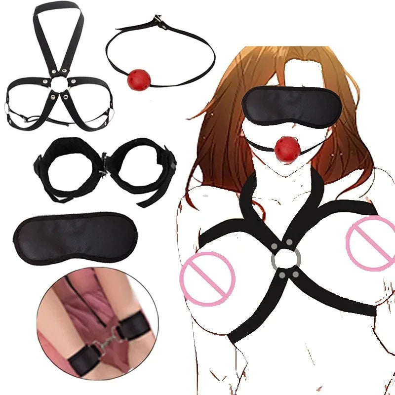 BDSM Couple Nylon Sex Toys Bondage Gear Restraints Women Collar Fetish Sex Products Adult Games Slave Neck Handcuffs Sexshop