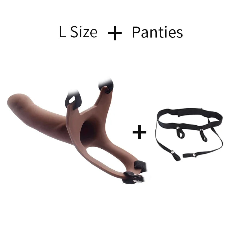 GaGu Hollow Silicone Strapon Dildo For Men Penis Pump Extend Strap On Dildo No Vibration Strap-On Penis Extender With Harness