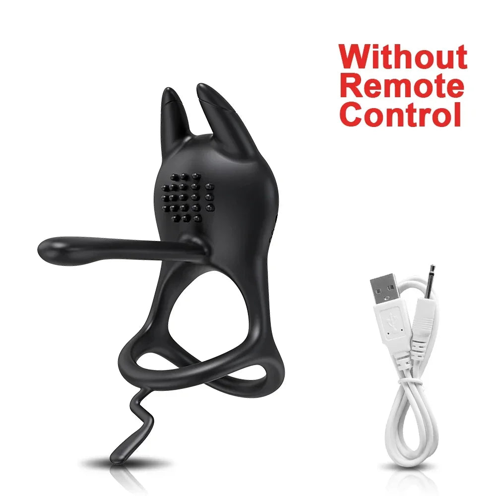 Vibrating Cock Ring Penis Ring for Men Remote Control Ejaculation Delay Penis Extension Clit Stimulator Sex Toy for Couples 18+