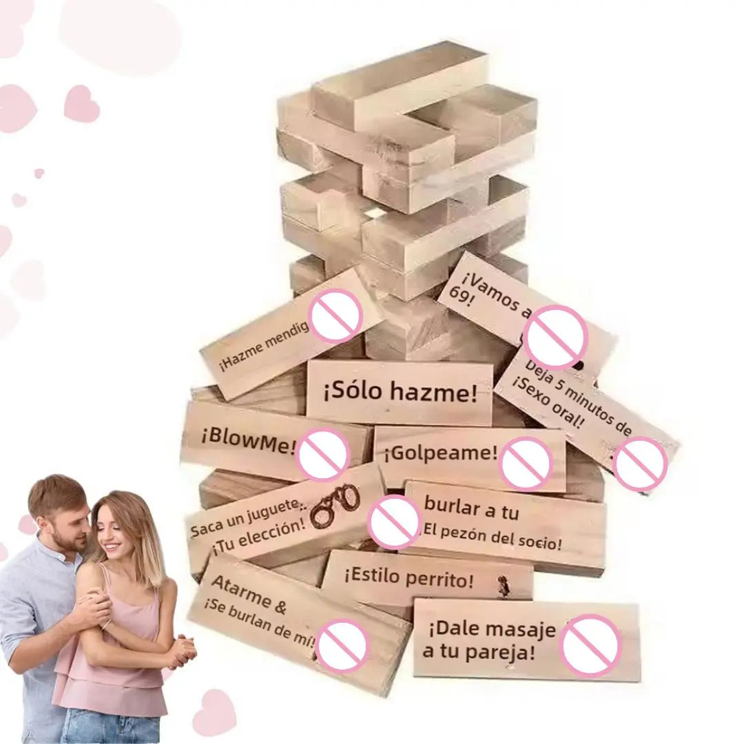 Spanish Sex Block Tower Game For Couples Erotica Party Game For Adults Sex Toys Valentine Tumbling Tower Stacking Games