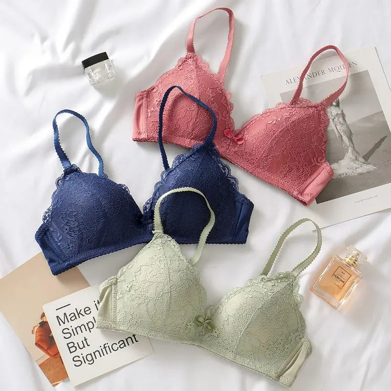 Lingerie Multi-color Lace Bra Set Women Wireless Floral 3/4 Cup Soft Bra and Panty Lingerie Set Fashion Sexy Underwear Lenceria