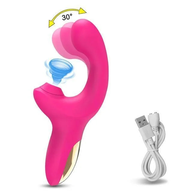 Rabbit Sucking Vibrator Clitoral G Spot Stimulation Adult Sex Toys for Women Vibrating Finger Massager with Suction Vibration