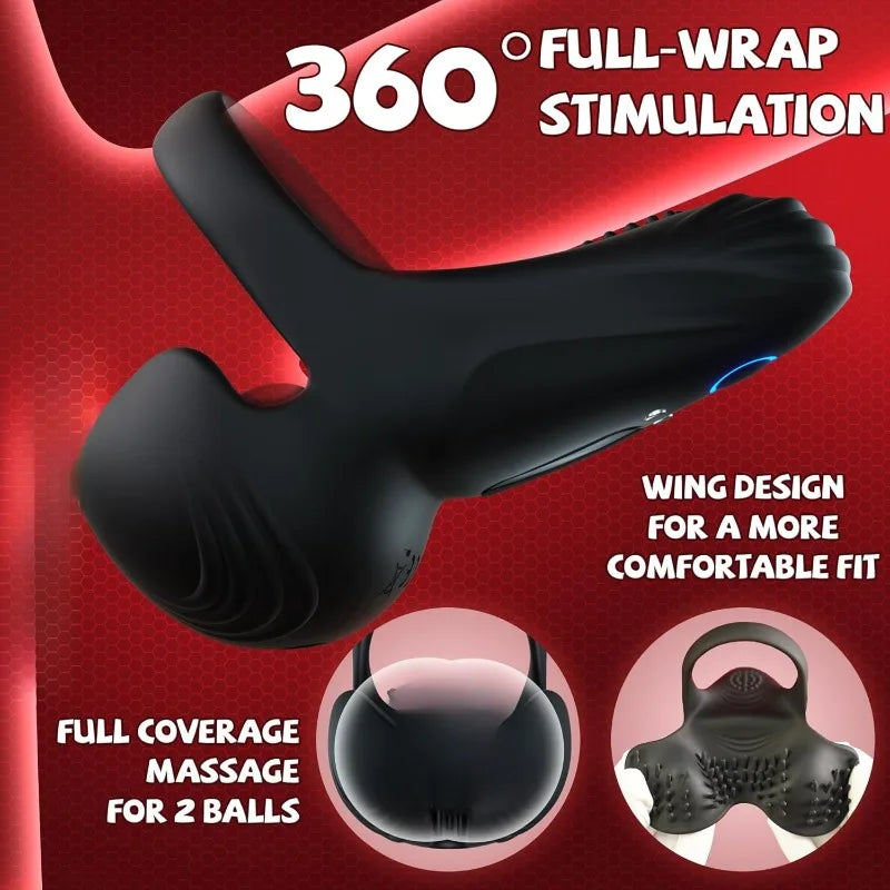Vibrating Cock Ring Sex Toys for Men Penis Ring Vibrator with 10 Vibrations APP Control Male Sex Toy for Men Couple