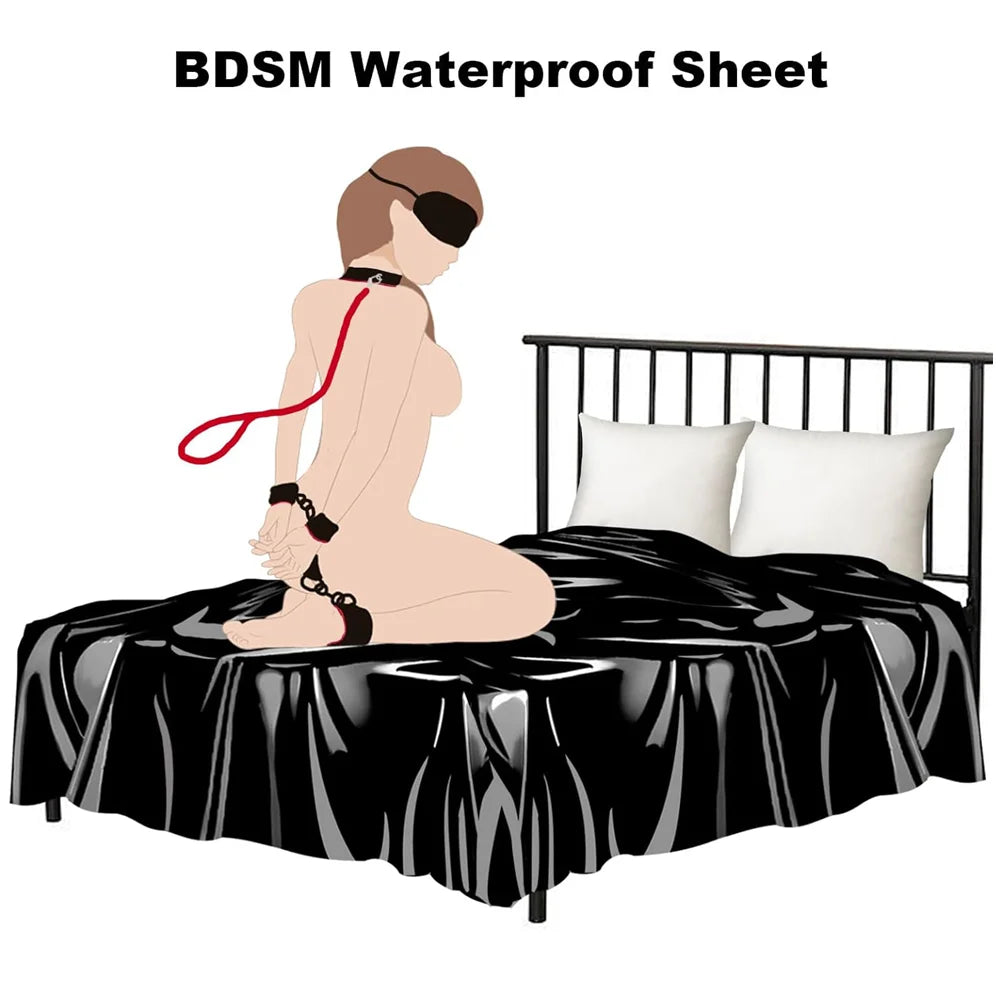 BDSM Lubricant Waterproof Adult Sex Bed Sheets Couple SM Slave Oil Massage Wax Resist Reusable Bed Cover Wetplay Sex Tool 2.1X2M