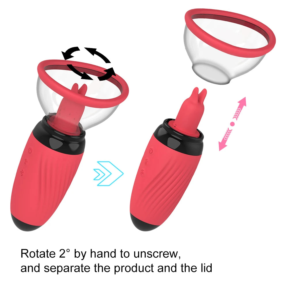 Nipple Stimulation Licking Vibrator Breast Enlargement Massager Vagina Clit Sucker Famale Masturbator Erotic Sex Toys for Women