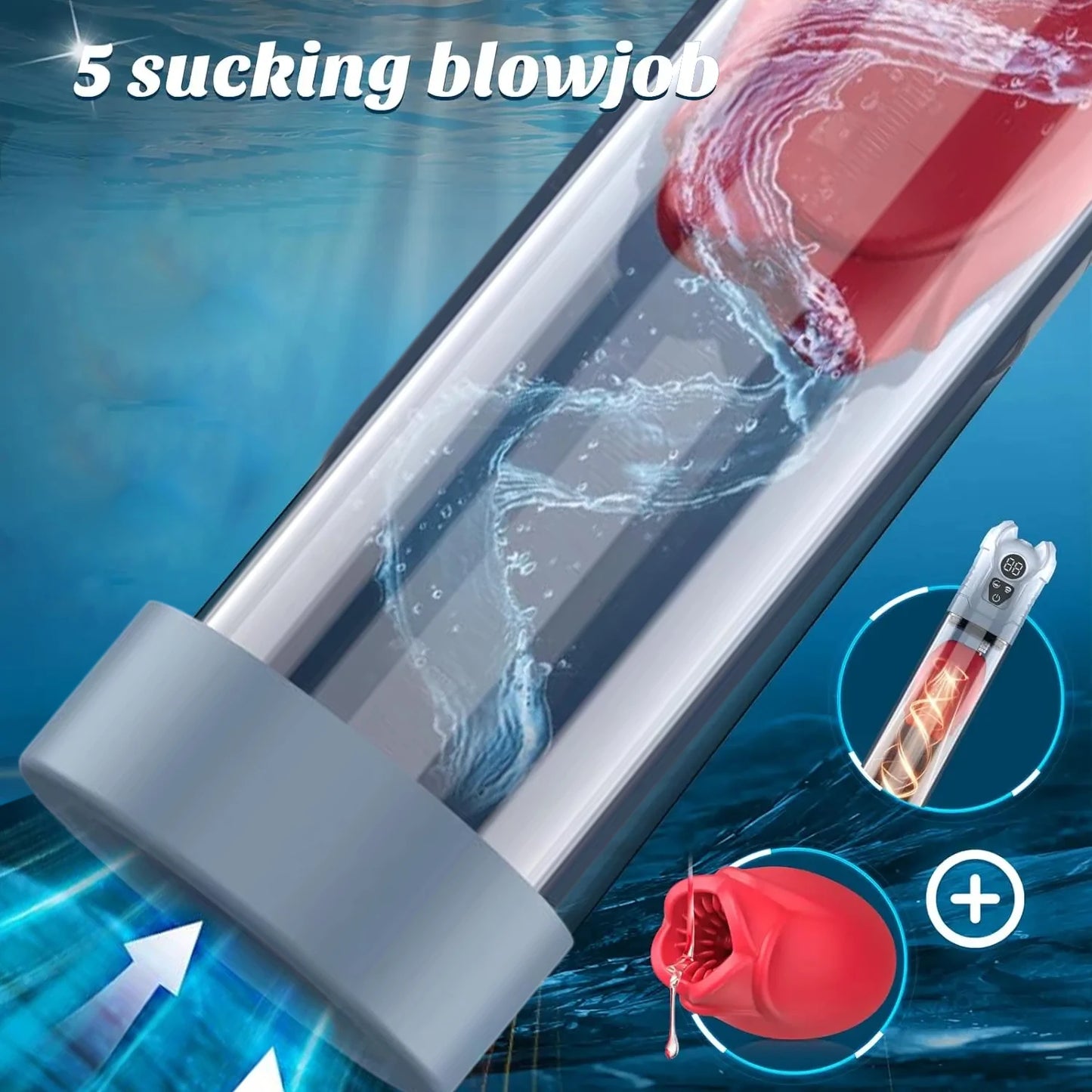 Electric Penis Pump with 5 Suction 6 Training Modes Automatic Male Masturbator LCD Pumps Enlargers Ault Sex Toys For Men
