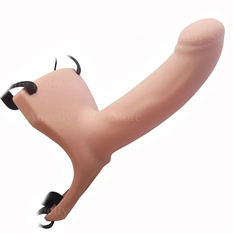 GaGu Hollow Silicone Strapon Dildo For Men Penis Pump Extend Strap On Dildo No Vibration Strap-On Penis Extender With Harness