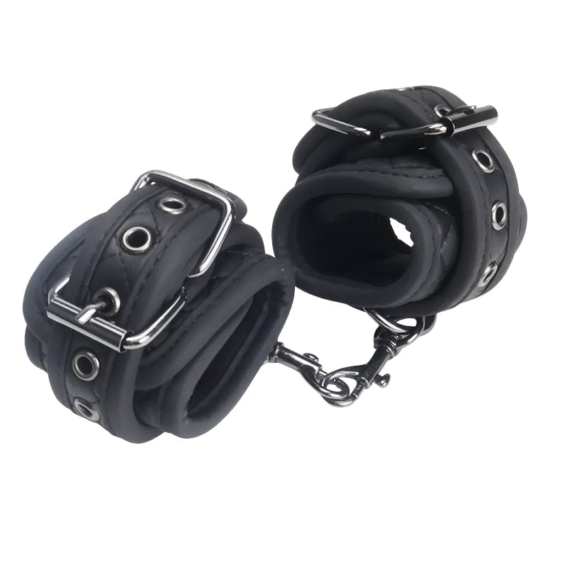 BDSM Handcuffs Hand Restraint Bondage Gear SM Slave Erotic Play Sex Ankle Handcuffs Detachable Chain Clasp Entertainment Fixed