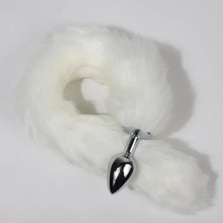 Anal Plug Metal Long Tail Anal Toys Sexy Fox Tail Anal Plug Adult Products Cosplay Sex Toys for Woman Men BDSM Beginner Sex Toys