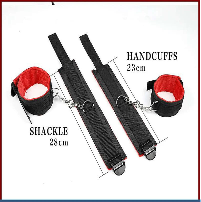 Bdsm Set Kits Adult Sex Toys Nylon Bondage for Women Couples Men Handcuffs Collar Nipple Clamps Whip Spanking Exotic Accessories
