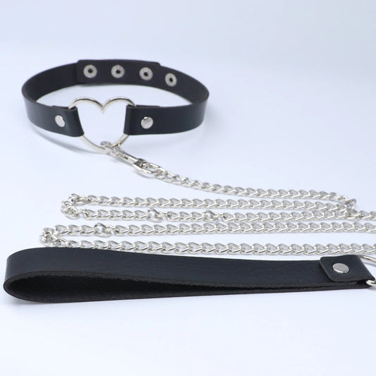 Bdsm PU Leather Choker with Chain Leash Women Bondage Bow Tie Collar Leather Slave Erotic Collar Submissive Mature Accessories