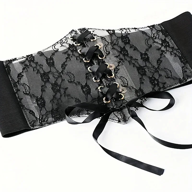 Fashionable Women's Lace-up Corset Belt, Retro Style for Ladies Suitable for Casual Wear and Special Occasions