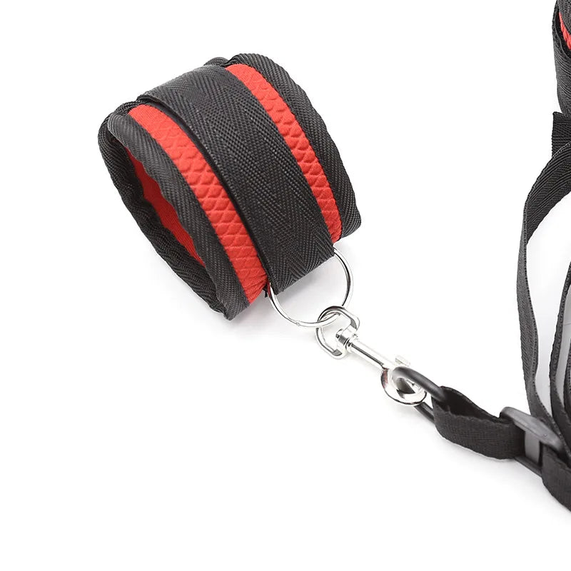 Restraint Set BDSM Bondage Handcuffs & Ankle Cuffs Slave On The Bed Open Leg Flirt Sex Toys For Women Couples Erotic Adult Game