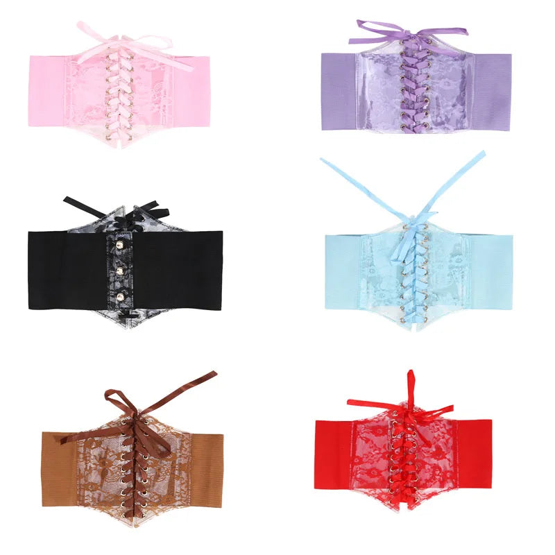 Fashionable Waistband Women's Lace-up Corset Belt, Retro Style For Ladies Suitable For Casual Wear And Special Occasions