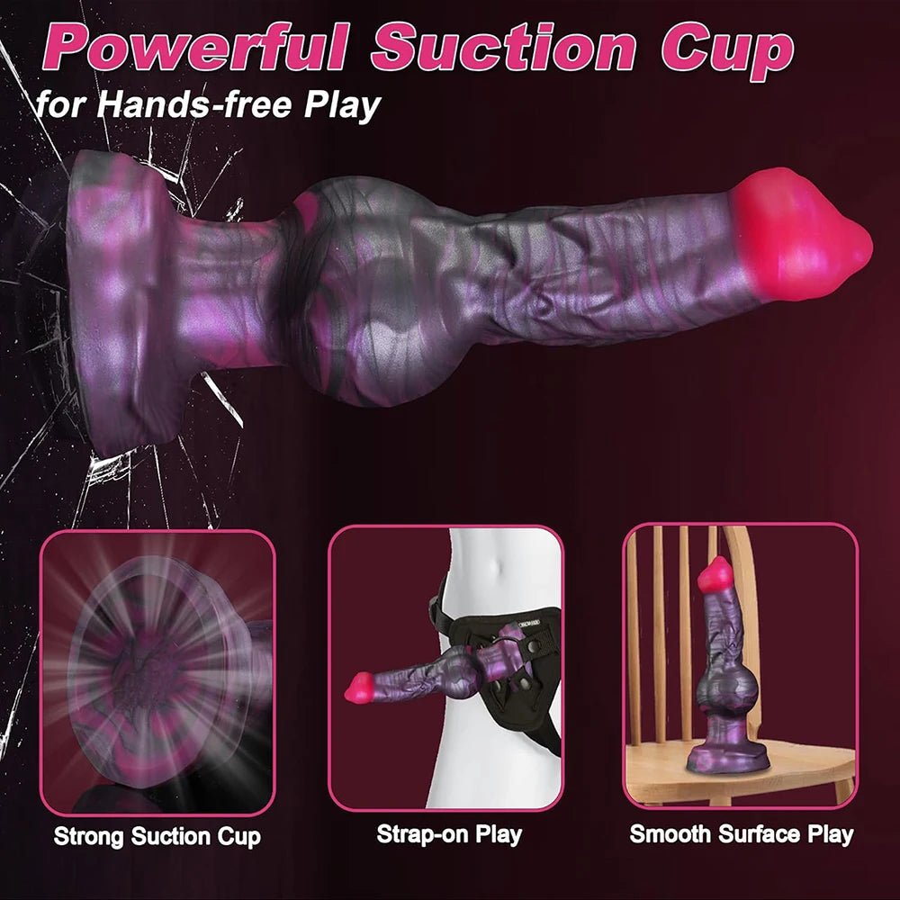 Dog Knot Dildo Anal Butt Plug Large Thick Penis Liquid Silicone Dick Women Men G Spot Prostate Stimulate Adult Foreplay Products