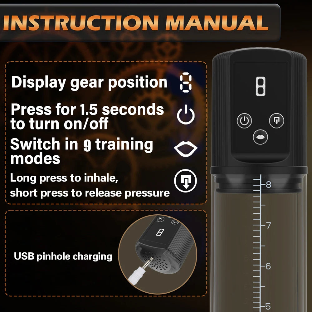 Electric Penis Pump for Enlargement Man Vacuum Pump Enlargement Extend Pump Male Masturbator Penile Bigger Trainer Adult Sex Toy