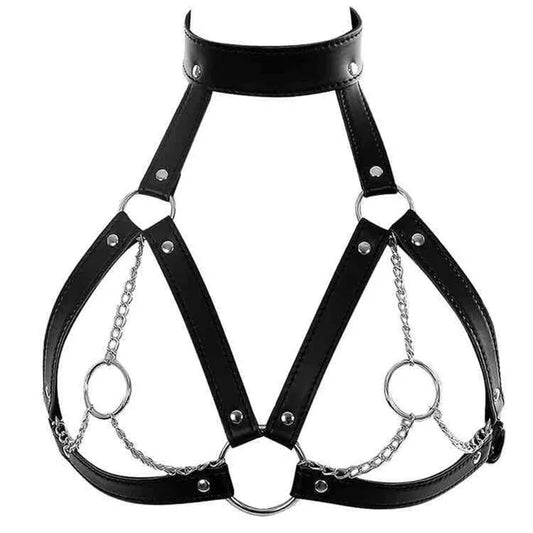 BDSM Women Sexy Body Chest Harness Belt Bondage Lingerie Leather Fetish Clothing Garter Erotic Sex Toys for Couples Strip Club P