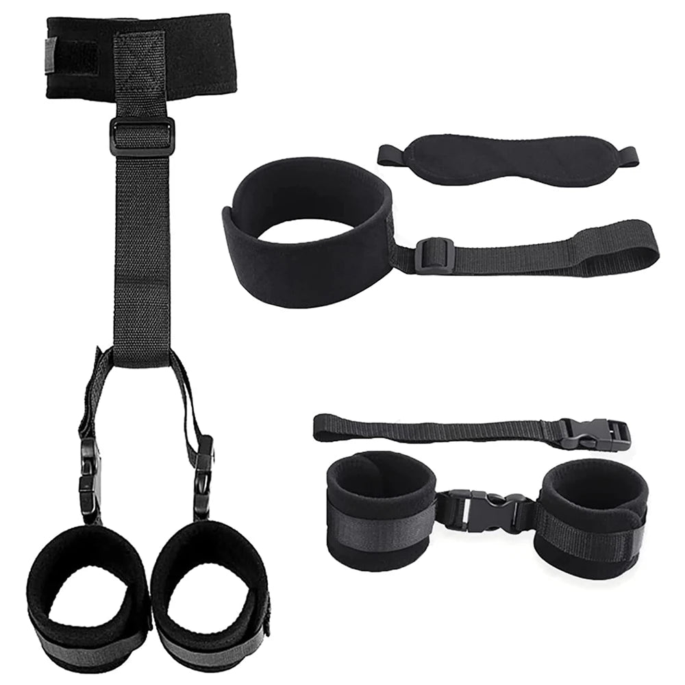 S&M Bed Bondage BDSM Bondage Kits Erotic Toy Restraint Set Sex Toys For Women Couple Binding Whip Anal Plug Handcuffs Adult Game
