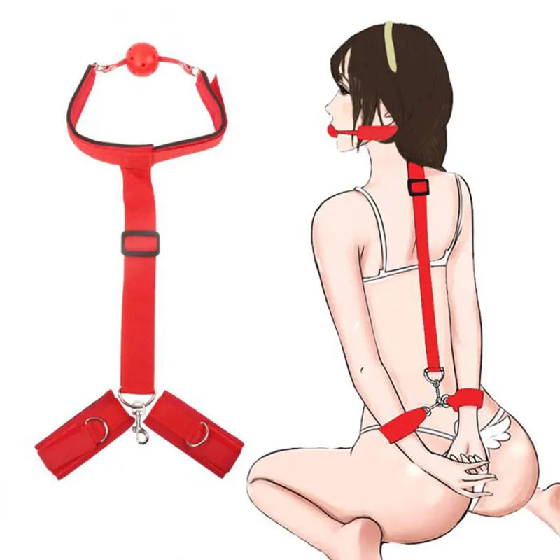 BDSM Couple Nylon Sex Toys Bondage Gear Restraints Women Collar Fetish Sex Products Adult Games Slave Neck Handcuffs Sexshop