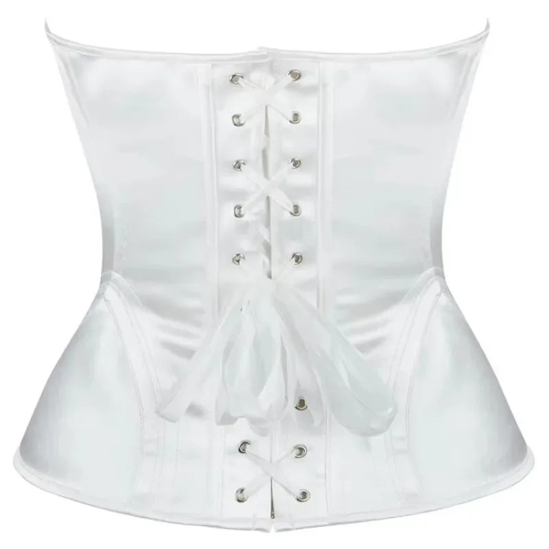 Corsets Bustiers for Women Overbust Corset With Cup Corselet Top Sexy Bridal Costume Long Torso Hourglass Waist Korsett White