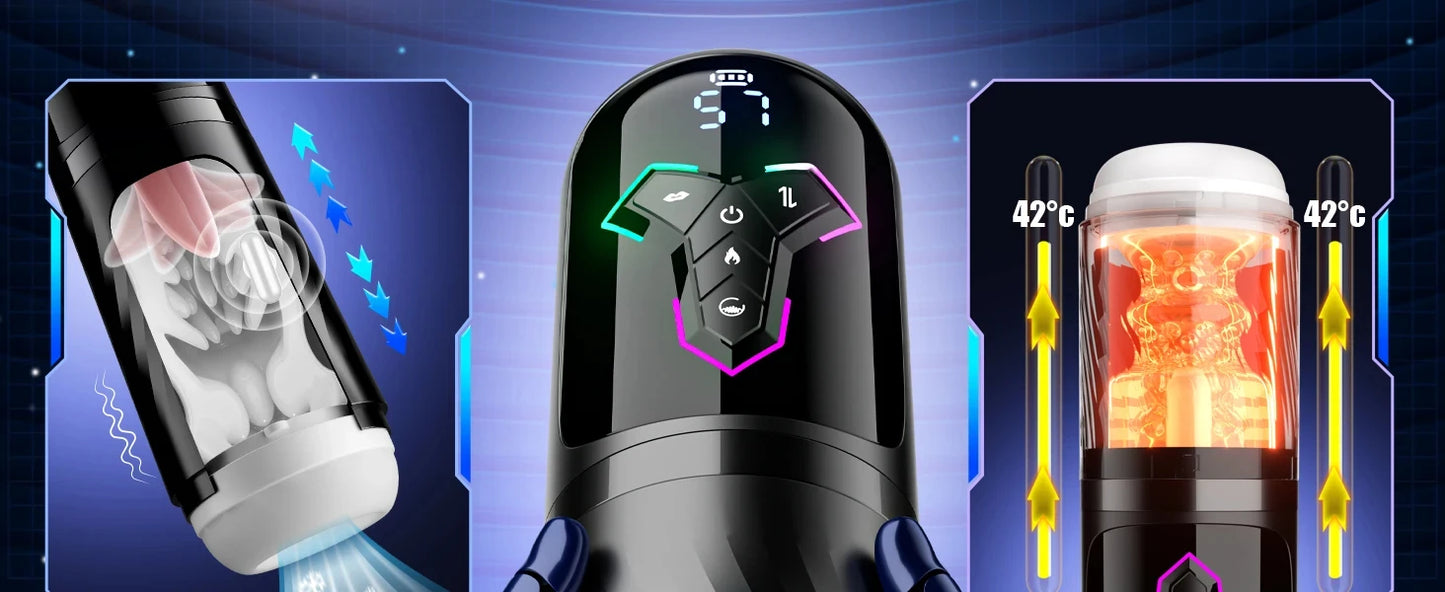 5 IN 1 Automatic Telescopic Male Masturbator Penis Pump Heated Sucking Vibrating Sex Machines With LCD Display Sex Toys for Men