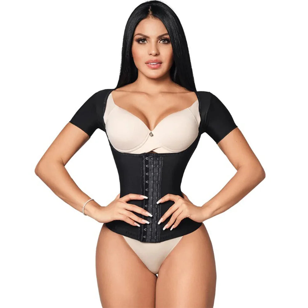 Corset Reducing Shaper Colombian Waist Trainer fo Women Shapewear High Compression Girdles Slimming Flat Sheath Sleeved Corset