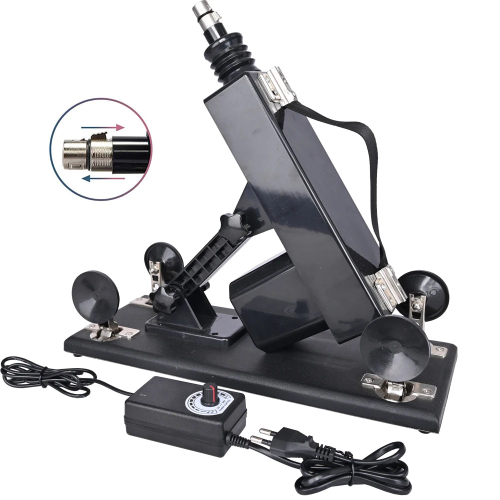 Sex Machine Female Masturbation Pumping Gun with Dildos，More Attachments ,Vibrator Adjustable Speed Love Machine for Couple