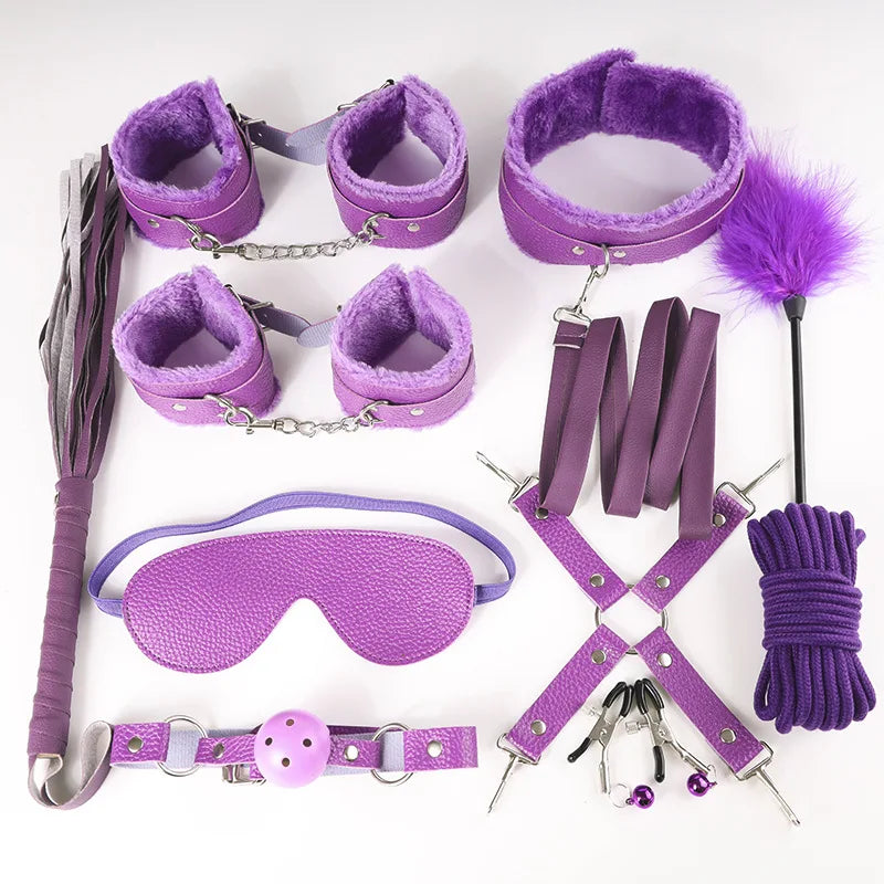 Bondage for Sex 11 Pcs BDSM Leather Bondage Sets Restraint Kits lBondage Gear Accessories for Women and Couples Adult Sex Toy