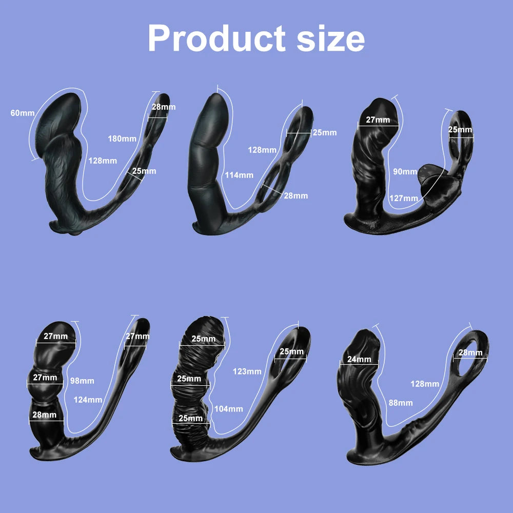 Male Prostate Massager Anal Plugs Vibrator Delay Ejaculation Ring Butt Plug G Spot Stimulator Sex Toys For Men Gays Masturbator