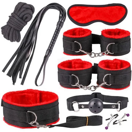 Adult BDSM Bondage Set Soft Cuffs Handcuff  Ankle Restraints Sex Toys Kit for Couples Women Slave Bed SM Strap for Enhanced Play