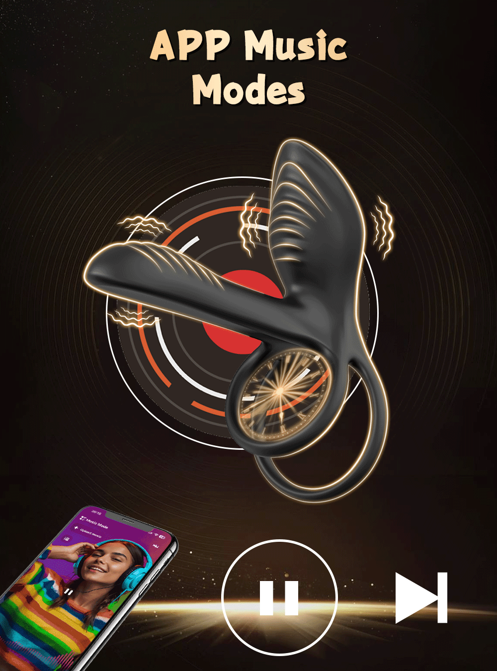 Penis Ring Men Couple Cock Ring Vibrator Ejaculation Delay Vibrating cock Ring Prostate Semen Lock Ring Sex Adult Erotic Toy